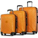 Carry on Luggage Sets of 3, SEGMART Spinner Expandable Hardside Suitcase with TSA Lock, Lightweight Luggage Dual Spinner Wheels Set: 20in 24in 28in, Heavyweight Suitcase for Traveling, Orange, S6493