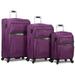 Rolite Explorer 3-Piece Expandable Spinner Luggage Set - Purple