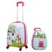 Tobbi 2 Piece 12" 16" Kids Carry-on Luggage Set Suitcase Backpack School Travel Trolley Hard Side Suitcase for Toddler