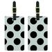 Graphics and More Mega Polka Dots Black White Luggage Tag Set