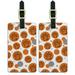 Graphics and More Paw Print Dog Cat Pet on Orange Luggage Suitcase Carry-On ID Tags Set of 2