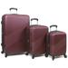 Dejuno Troy ABS 3-Piece Hardside Spinner Luggage Set - Burgundy