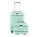 Varsity 2-Piece Carry-On 20"/11" Cosmetic Weekender Luggage Set, Mint/Grey