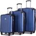 Luggage Sets with TSA Locks, 3 Piece Lightweight P.E.T Luggage-Blue