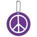 Graphics and More Rounded Peace Sign Symbol Purple Round ID Card Luggage Tag