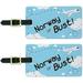 Norway or Bust Flying Airplane Luggage Suitcase Carry-On ID Tags, Set of 2