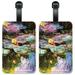 Monet: Violet Lilies - Luggage ID Tags / Suitcase Identification Cards - Set of 2