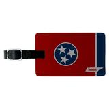 Tennessee TN Home State Flag Officially Licensed Rectangle Leather Luggage Card Suitcase Carry-On ID Tag