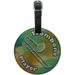 Trombone Player Band Instrument Brass Round Leather Luggage ID Tag Suitcase