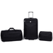 Protege 3 Piece Luggage Travel Set Black, Includes 24-inch Check Bag, 22-inch Duffel, and Boarding Tote