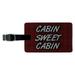 Cabin Sweet Cabin Red Plaid Rectangle Leather Luggage Card Suitcase Carry-On ID Tag