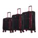 DUKAP Steam Softside Luggage Set with Spinner Wheel, Travel Suitcases with TSA Lock and Ergonomic Padded Handle, Black, 3 Piece Set (20/24/28)