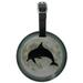 Dolphin Jumping Moon Ocean Night Silhouette Round Leather Luggage Card Suitcase Carry-On ID Tag