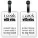 Cook With Wine - Luggage ID Tags / Suitcase Identification Cards - Set of 2