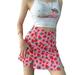 Women Girls Strawberry Print Skirts Summer A-Line Split Hight Waist Skirt Mini Skirts