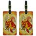 Chinese Dragon Red Serpent Asian Luggage Tags Suitcase Carry-On ID, Set of 2