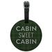 Cabin Sweet Cabin Green Plaid Round Leather Luggage Card Suitcase Carry-On ID Tag