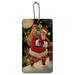 Christmas Holiday Santa Chimney Magic Wood Luggage Card Suitcase Carry-On ID Tag