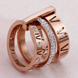 Free People Jewelry | Crystal Roman Trinity Band Ring Rose Gold | Color: Gold/Red | Size: Various
