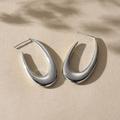 Free People Jewelry | Drop Silver Hoop Earrings | Color: Silver | Size: Os