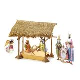 MacKenzie-Childs Patience Brewster World Nativity Set Resin in Brown/Pink/Yellow | 14.5 H x 10 W x 17 D in | Wayfair 08-500015-KIT