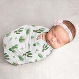 Sweet Jojo Designs Cactus Floral Swaddle in Green/Pink/White | 47 H x 47 W in | Wayfair Swaddle-CactusFloral-PK