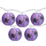 Northlight Seasonal 10-Count Purple & Black Spider Paper Lantern Halloween Lights 8.5ft White Wire in Indigo | 3 H x 138 D in | Wayfair