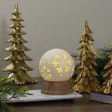 Northlight Seasonal 6.5" Lighted White & Brown Globe w/ Snowflakes Plastic | 6.5 H x 5 W x 5 D in | Wayfair NORTHLIGHT MW20X1217