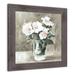 Rosalind Wheeler Painted Floral Neutral Framed Print Plastic/Acrylic in Gray/Pink/White | 16 H x 16 W x 0.75 D in | Wayfair