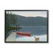 Stupell Industries Docked Row Boat Lake Forest Landscape Pet Dogs Gray Farmhouse Oversized Rustic Framed Giclee Texturized Art By James Wiens | Wayfair