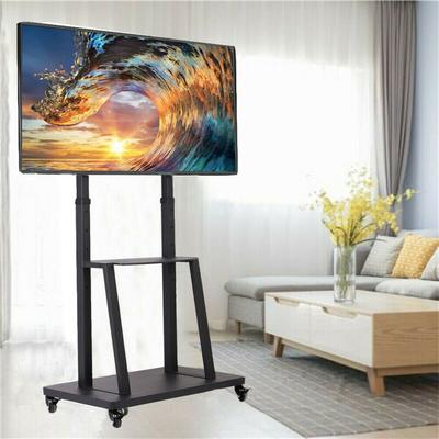 Tv Ständer mit Rollen, tv Wagen Höhenverstellbar Fernsehständer Rollbar tv Standfuss für 32–80