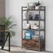 17 Stories Kashlee 63" H x 33.5" W Iron Standard Bookcase in Brown | 63 H x 33.5 W x 13.8 D in | Wayfair F94753178537400CA086702BC08B0BF2