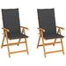 Red Barrel Studio® Solid Teak Wood Reclining Chairs w/ Cushions in Gray | 42.9 H x 22.4 W x 28.1 D in | Wayfair E0106B34B49742FE9204D0CF1560941A