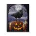 The Holiday Aisle® Spooky Halloween Night Sky Crow Jack-o'-lantern Full Moon by Grace Popp - Graphic Art in Brown | 20 H x 16 W x 1.5 D in | Wayfair
