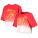 Women's Majestic Threads Patrick Mahomes Red/White Kansas City Chiefs Dip-Dye Player Name & Number Crop Top