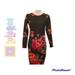 Lularoe Dresses | Lularoe Elegant Debbie Rose Print Bodycon | Color: Black/Red | Size: Xs