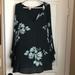 Free People Dresses | Free People Navy Floral Flowy Boho Wide Sleeve Mini Dress Woman’s Size Small | Color: Black | Size: S