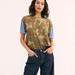 Free People Tops | Free People Printed Clarity Tee-Army Combo | Color: Blue/Green | Size: S