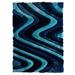 "MDA Home Mateos Shag Blue Swirl Polyester Area Rug - 3'5"" x 5'5"" - MDA Rugs MS2246"