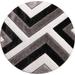 MDA Home Santorini Collection Black/Gray Shag Polyester Area Rug - 7'7'' x 7'7'' - MDA Rugs SA0388