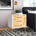 Safavieh Couture Vanda 3 Drawer Beetlewood End Table Wood in Brown/White/Yellow | 28 H x 24 W x 18 D in | Wayfair SFV3556A