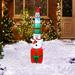 The Holiday Aisle® Giftboxes Snowman & Penguin Pyramid Inflatable Polyester | 96 H x 22.5 W x 30 D in | Wayfair 9E50D78FB712482AAD2EEE7A397C22AE