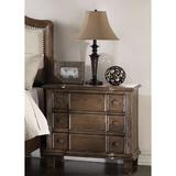 Canora Grey Ambriah 3 - Drawer Nightstand in Weathered Oak Wood in Brown | 26 H x 27 W x 18 D in | Wayfair 2D7C6110E49548EF94712C06B2058D80