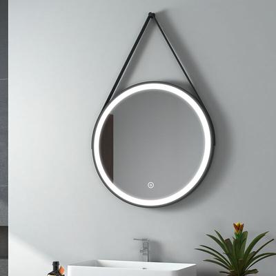Badspiegel mit Beleuchtung Badezimmerspiegel Wandspiegel, Stil 4, ф60cm, Runder Spiegel mit Touch