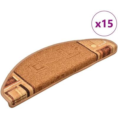 Treppenmatten Selbstklebend 15 Stk. Beige 65x21x4 cm - Vidaxl Image
