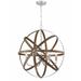 6-Light Industrial Pendant Light Changeable Hanging Light for Dining Room