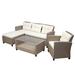 4 Piece Outdoor Patio Furniture Conversation Set Wicker Ratten Sectional Sofa