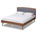 Ratana Mid-Century Modern Transitional Wood Platform Bed-Grey