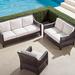 Graham 3-pc. Sofa Set - Sofa Set with Lounge Chair, Snow with Logic Bone Piping, Snow with Logic Bone Piping - Frontgate