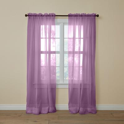 BH Studio Sheer Voile Rod-Pocket Panel Pair by BH Studio in Lavender (Size 120